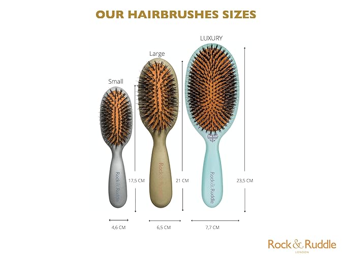 Rock & Ruddle Natural Mixed Boar Bristle Hair Brush for Women and Kids (Large 21 cm) - Perfect for Wet or Dry Hair, Detangling Smoothing Blowdrying - Designed & Made in UK - Unicorns Design