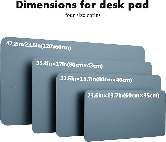 YSAGi Double-Sided Desk Pad, Leather Desk Mat, Eco Cork Desk Pad Protector, Large Mouse Pad for Desk, Waterproof Desk Blotter Pad, Desk Writing Pad for Office Work/Home(Cork+Blue Grey, 47.2" x 23.6")