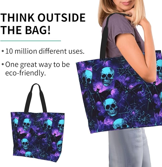 Tote Bag Shoulder Bags for Women Grocery Shopping Bag Reusable Bags Boho-Red Paisley 1