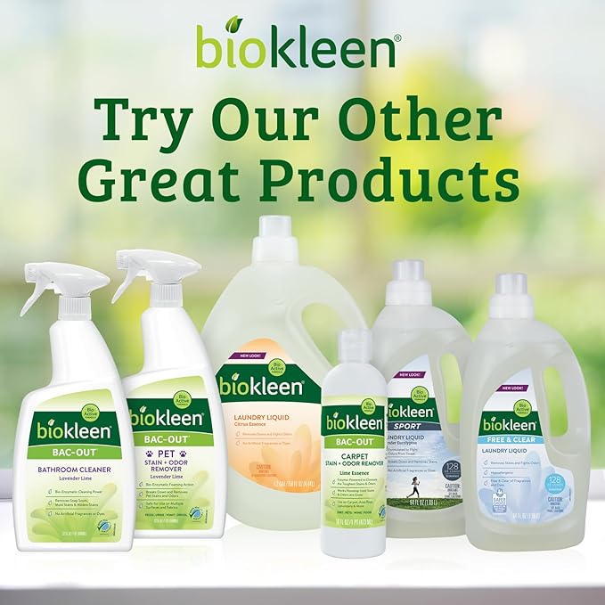 Biokleen Bac-Out Natural Bathroom Cleaner - 2 Pack - Enzyme Professional Strength, Enzymatic Cleaner for Bathroom, Eco-Friendly, Plant-Based, No Artificial Fragrance - Packaging May Vary