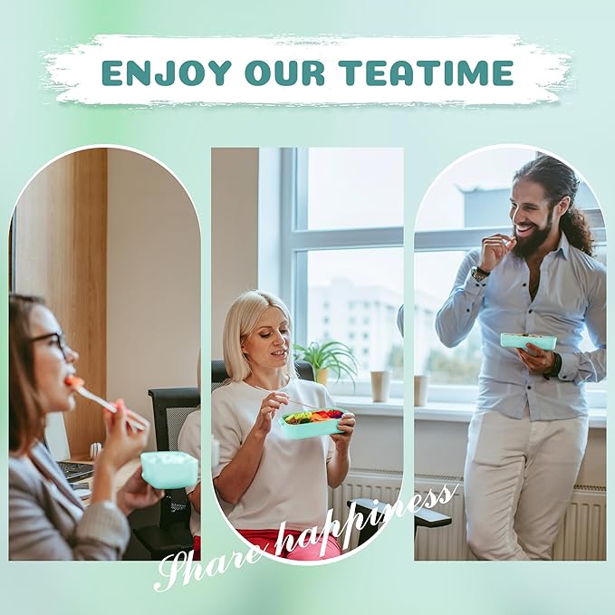 Bento Lunch Box for Kids Women Men, 47oz 2-Compartment Salad Metal Food Prep Pack Container for Lunch, Stainless Steel 3 Layers Stackable Lunch Containers with Lids for Adults and Teens Light Green