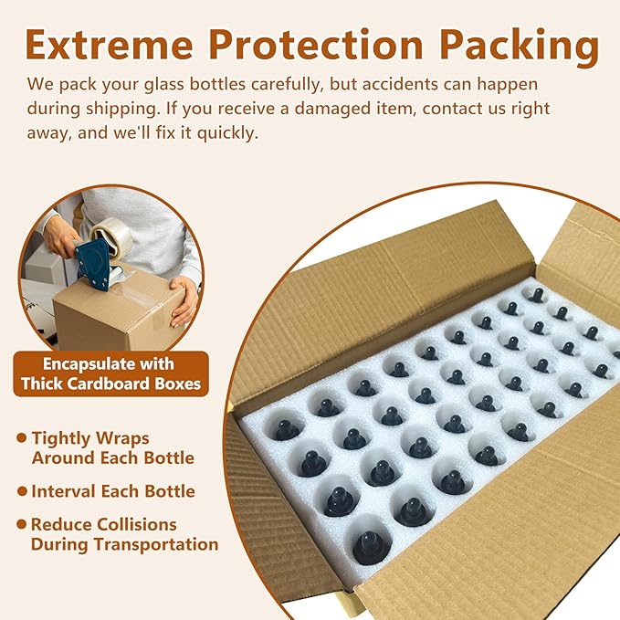 KEYWING 36Pack 2oz Dark Amber Dropper Bottles - 60ml Tincture Bottles with Eye Dropper for Essential Oils, Perfume, Hair Oil, Liquids - Leak Proof Travel Bottle