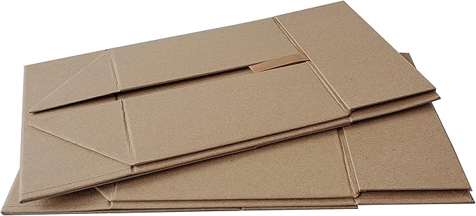 CECOBOX - Gift Boxes with Lids for Presents 8"x8"x3.1" - Matte, Collapsible Magnetic Closure Gift Box - Groomsmen & Bridesmaid Proposal Boxes, Wedding, PR, Birthdays, Holidays (Kraft)