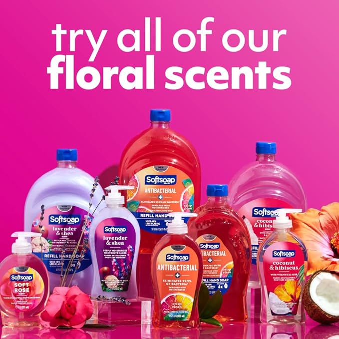 Softsoap Coconut & Hibiscus Scent Hydrating Liquid Hand Soap, Liquid Hand Soap, 11.25 Fl Oz (Pack of 6)