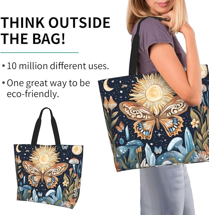 Tote Bag Shoulder Bags for Women Grocery Shopping Bag Reusable Bags Boho-Red Paisley 1