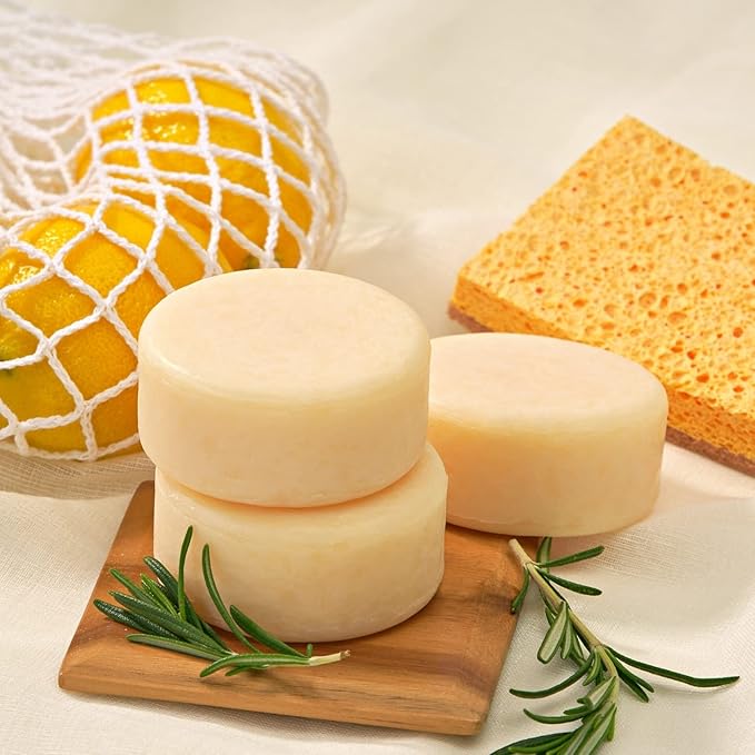 Zero Waste Natural Dish Soap Bar (Pack of 3 Bars) - Solid Vegan Dishwashing Block - Cold Processed, Eco Friendly Plastic Free Packaging with Sustainable Organic Ingredients for Kitchen