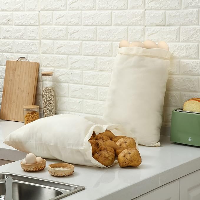 Pangda 100 Pieces Drawstring Cotton Bags Muslin Bags for Storage, Teas, Spices, Soaps, Candy, Jewellery, Wedding Party Favors and DIY Craft Home Decor (12 x 16 Inches)