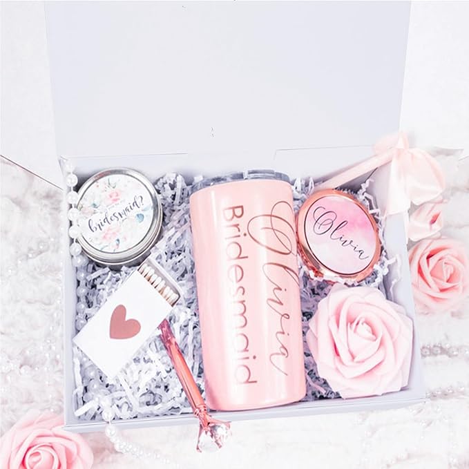 Aimyoo White Collapsible Gift Box with Magnetic Closure Lids 10.5x7x3 in, Bridesmaid Groomsman Proposal Boxes, Rectangle Storage Box 1 Pack