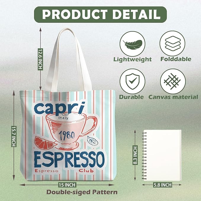 Animals-Flowers-Fruits-Bow Valentines Canvas Heart Tote Bag, Coquette Reusable Shopping Grocery Bags