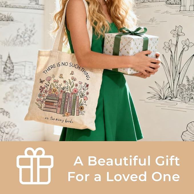 Cute Aesthetic Canvas Tote Bag for Women, Reusable Foldable Shopping Cotton Shoulder Totebag with Zipper Pocket