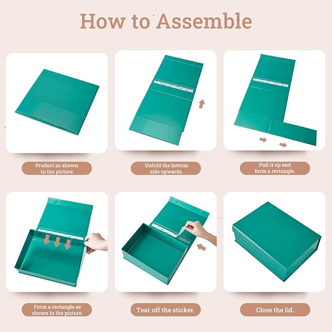 MESHA Gift Box 13.5" x 9" x 4" Magnetic Gift Boxes with Lids Forest Green for Presents Bridesmaids Groomsmen Proposal Box with Ribbon, Card for Valentines Day Wedding Brithday Gift Wrap Packaging