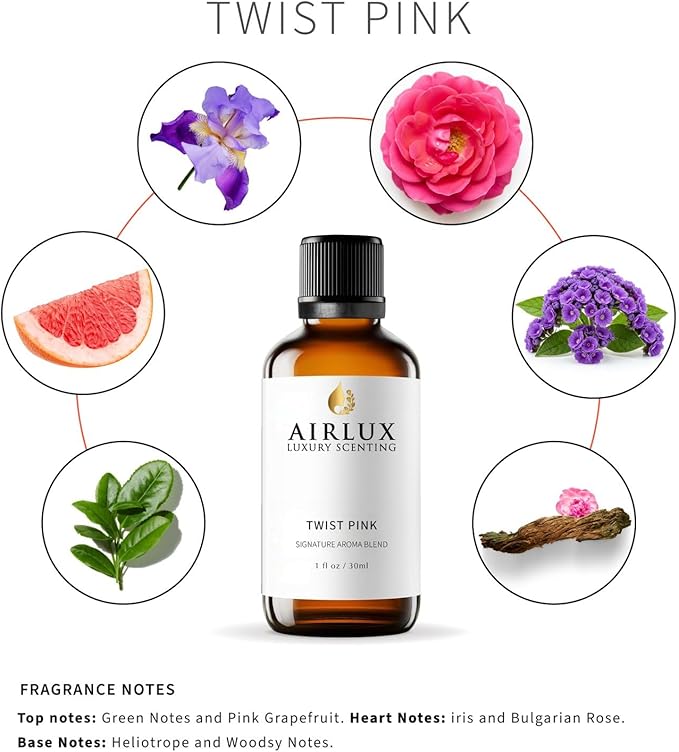 Signature Aroma Oil No. 285 Twist Pink – Green Notes, Pink Grapefruit, Iris – Aroma Oil for Cold Air & Waterless Diffusers and DIY Crafts – 30 mL, 1.0 fl oz Glass Bottle