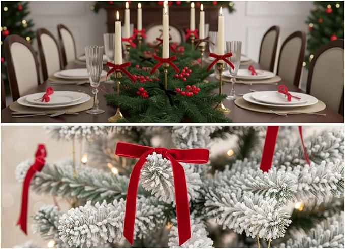 Vintage Red Velvet Ribbon, 3/8 Inch X 25Yd