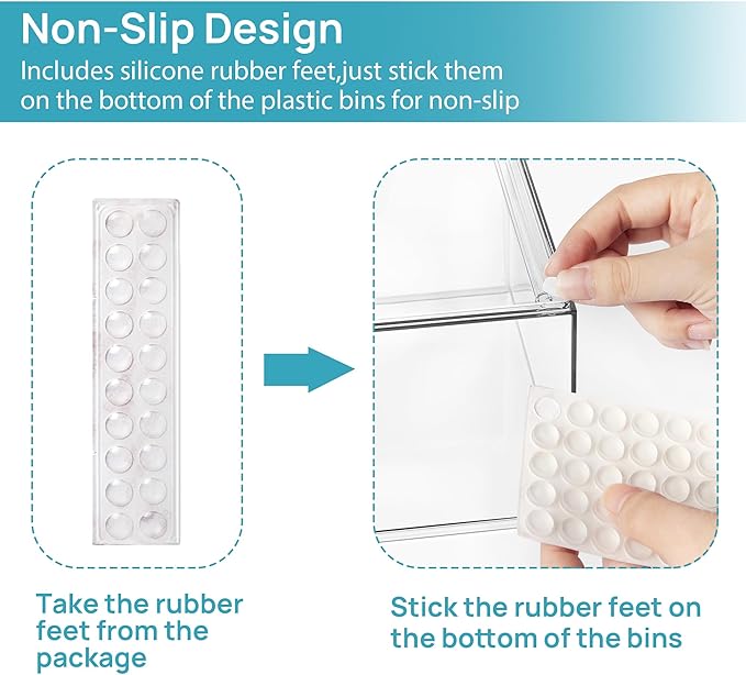 Vtopmart 6 Pack Clear Stackable Storage Drawers, 4.4'' Tall Acrylic Bathroom Makeup Organizer,Plastic Storage Bins For Vanity, Undersink, Kitchen Cabinets, Pantry, Home Organization and Storage