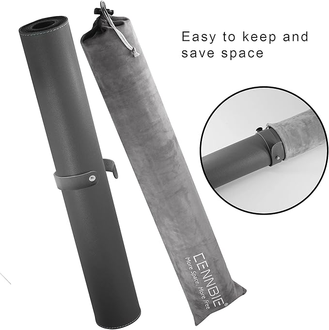 CENNBIE Desk Mat Pad Blotter Protector 47.2" x 19.6", PU Leather Desk Mat Laptop Keyboard Mouse Pad with Comfortable Writing Surface Waterproof (Grey)