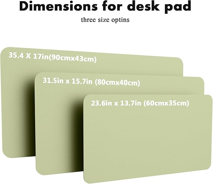 YSAGi Double-Sided Desk Pad, 31.5"x15.7" Leather Desk Mat, Eco Cork Desk Pad Protector,Large Mouse Pad,Waterproof Desk Blotter for Office/Home (Matcha Green/Cork)