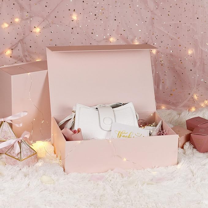 Luxury Large Gift Box 13.8"x9"x4.3" Storage Box Ribbon Magnetic Closure for Luxury Packaging Box for Mother's Day, Birthdays, Bridal Gifts,Weddings