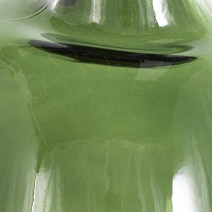 Deco 79 Recycled Glass Abstract Handmade Decorative Vase Curved Ombre Spanish Bottle Centerpiece Vase, Flower Vase for Home Decoration 9" x 9" x 20", Green