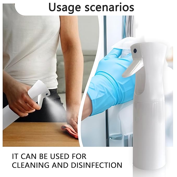 Spray Bottle for Hair Continuous Ultra Fine Mist (200ml) 360° Multi Spray Bottle for Plants, Cleaning, Skin Care Leakproof & Durable 2 Pack