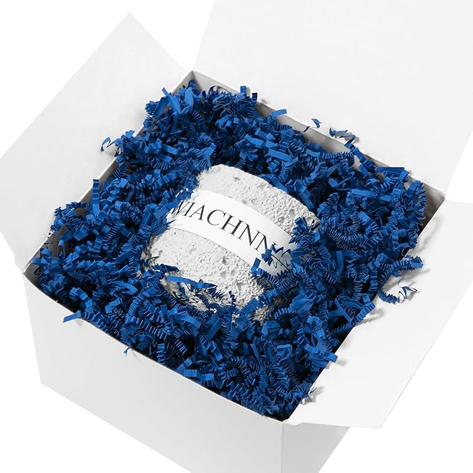 Mefleet 2 LB Crinkle Cut Paper Shred Filler Dark Blue Crinkle Shredded Paper for Gift Box - Gift Basket Bag Filler - Grass Cushion Stuffing for Father's day, Birthday Packaging Wrapping