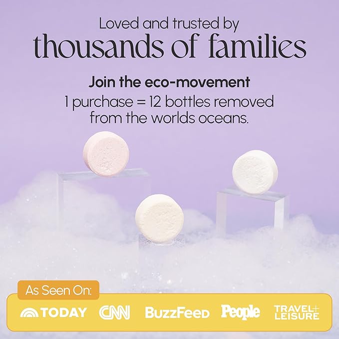 FOMIN Foaming Hand Soap Refills (16 Pack) - Honey Pear Foaming Hand Soap Tablets - Skin Friendly Foam Soap Refill for Hand Wash - Makes 128 fl oz (16 x 8 fl oz)