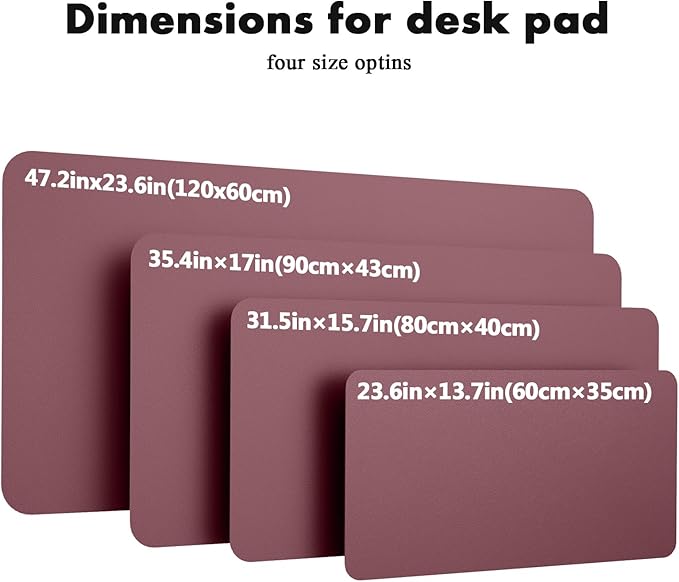 YSAGi Double-Sided Desk Pad, 31.5"x15.7"Leather Desk Mat, Eco Cork Desk Pad Protector,Large Mouse Pad,Waterproof Desk Blotter for Office/Home(Dark Pink)