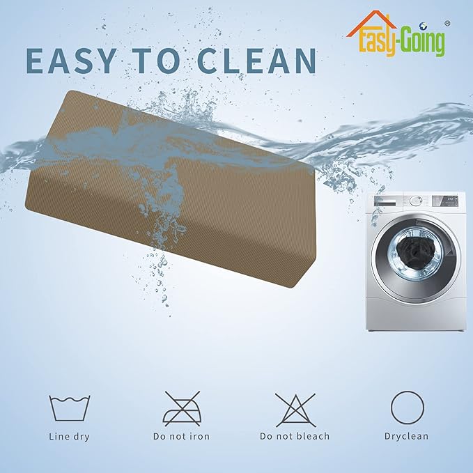 Easy-Going Stretch Ottoman Cover Folding Storage Stool Furniture Protector Soft Rectangle Slipcover with Elastic Bottom (Ottoman XX-Large, Tan)