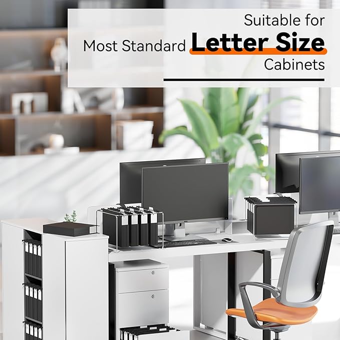 Extra Capacity Hanging File Folders Letter Size,Heavy Duty 2" Expandable Hang Folder with Tabs,6 Pack Plastic File Cabinet Folders,Hanging File Organizer for Bulk Files/Medical Charts