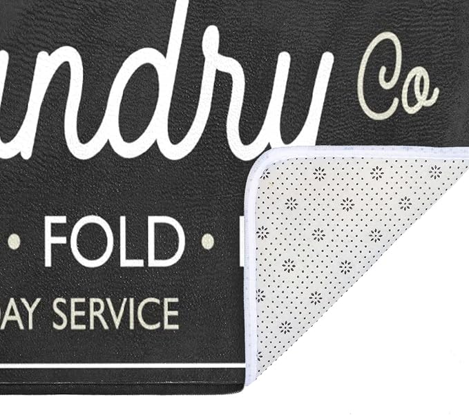 Laundry Room Long Rug Area Rug Non-Slip Floor Mat Waterproof Farmhouse Carpet for Kitchen 72" x 24"(Black-3)