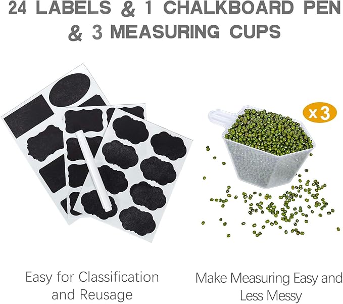 Medium Food Storage Containers with Lids Airtight 2.5L /84.5Oz, for Flour, Sugar, Baking Supply, 3PCS BPA Free Plastic Canisters for Kitchen Pantry Organization