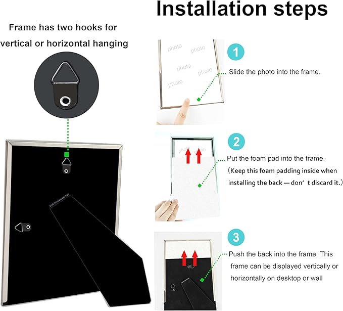 5x7 Picture Frame with Elegant Metal Bamboo Design, 5 x 7 Photo Frames with HD Real Glass, Versatile Display for Tabletop or Wall Mounting, Great for Home Decor and Gift Giving