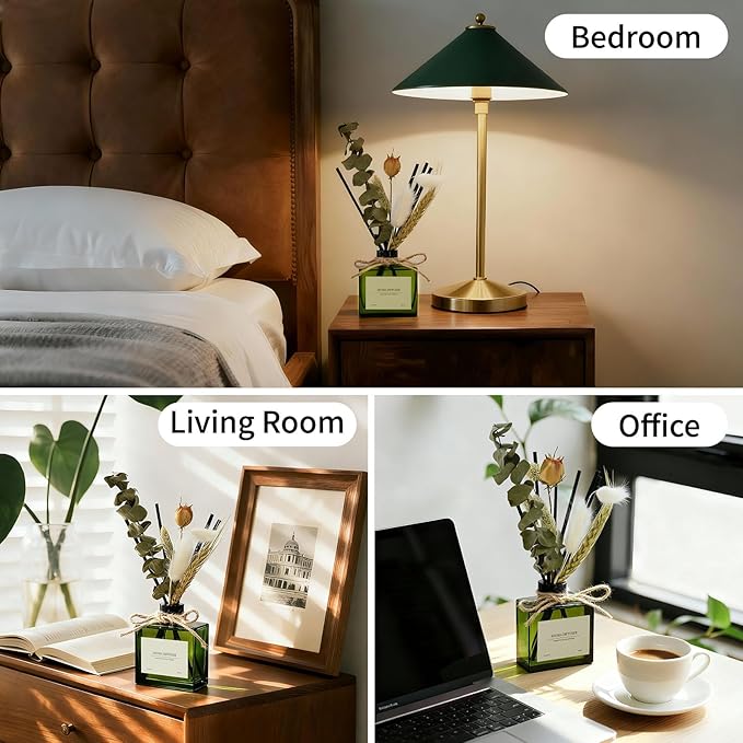 Reed Diffuser, 6 oz Vanilla Cream Scent Diffuser with 7 Sticks, 90 Days Long Lasting Reed diffusers for Home, Elegant Fragrance for Bathroom Bedroom Office Decor, Air Fresh