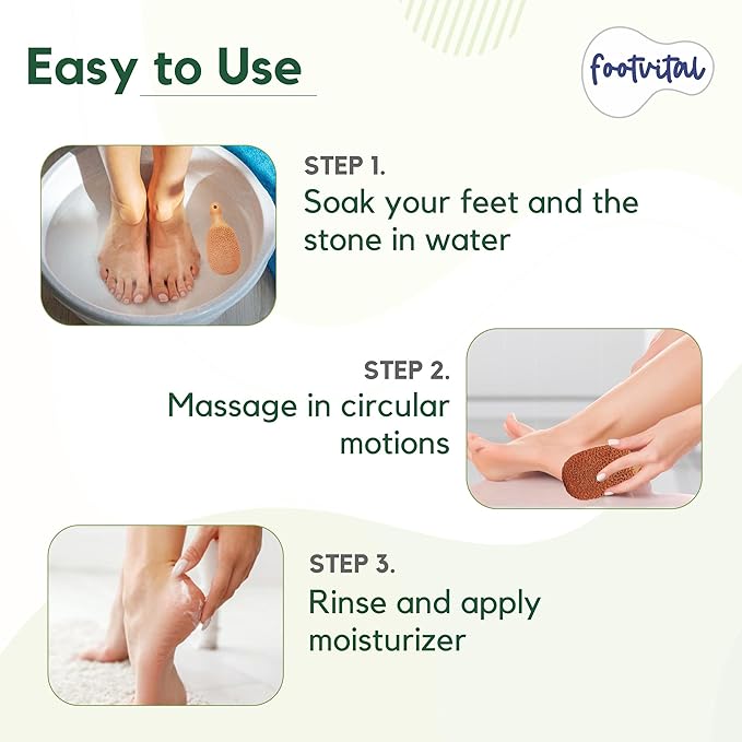Pumice Stone for Feet Callus Remover - Terra-Cotta Foot Scrubber with 2 Sides, 100% Pure Natural Foot Pumice Stone, Pedicure Scrubber, Foot Exfoliator, Removes Calluses & Dead Skin