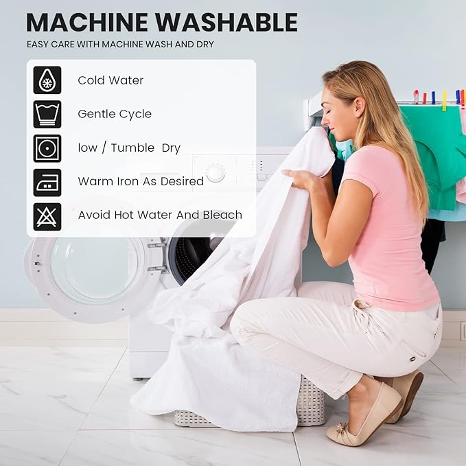 100% Cotton Sheets For Twin Bed, 800TC Fully Elasticated Twin Fitted Sheet & Pillowcase Sets, Fade Resistant Soft & Comfy 15" Deep Pocket Sheets Machine Washable, Naturally Cool & Breathable- Ivory