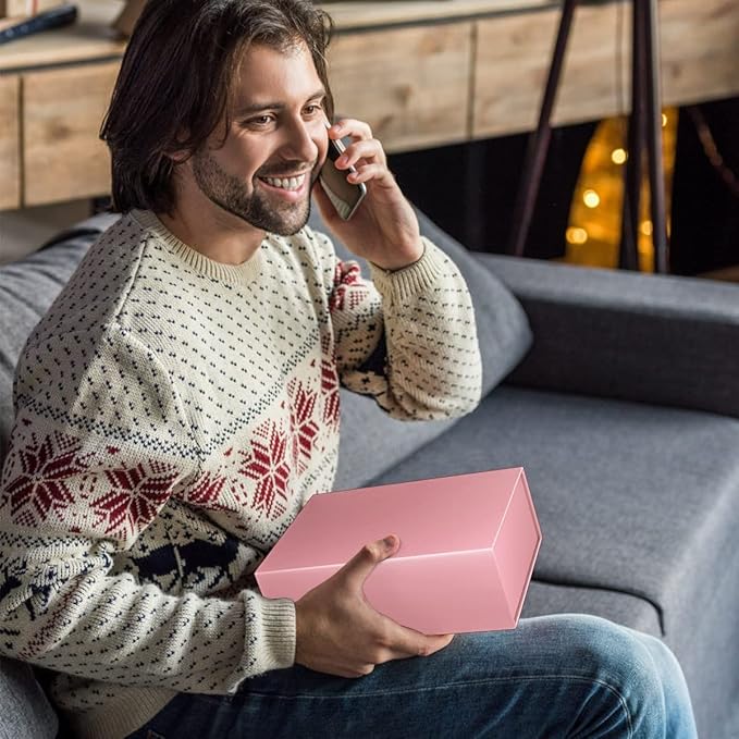 Gift Boxe 10" x 6" x 3" with Magnetic Closure Lid Gift Boxes for Presents,Bridesmaid Gifts Box,Cute Box,Birthday Gift box,Luxury for Gift Packaging, Magnetic Gift Box for Wrapping Gifts (Pink/5PCS)