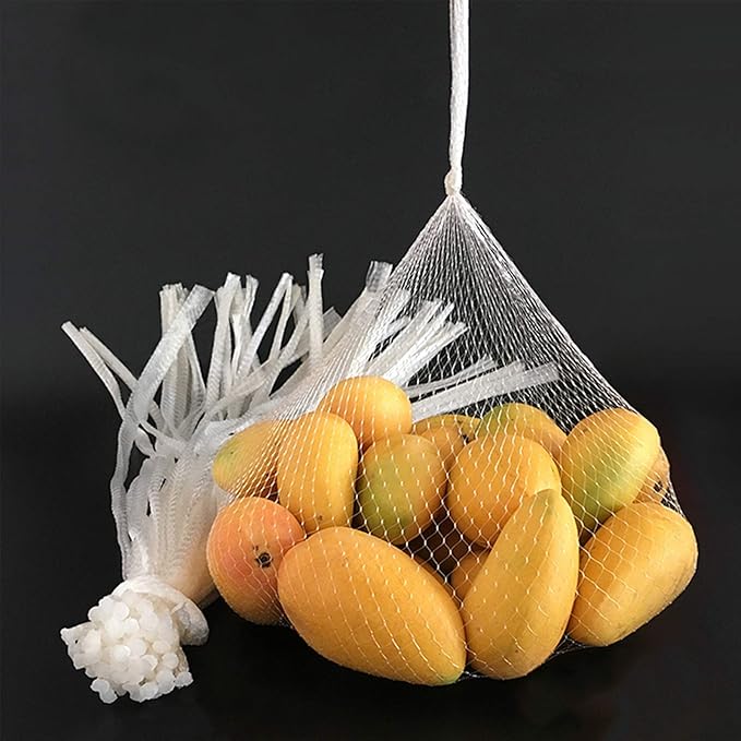 100Pcs 24’’ Reusable Mesh Produce Bags, Onion Fruits Net Bags and Seafood Boil Bag for Crab Clam Crawfish, Mesh Storage Bag for Grocery Shopping Storage of Fruits Vegetable Seafood & Garden Produce