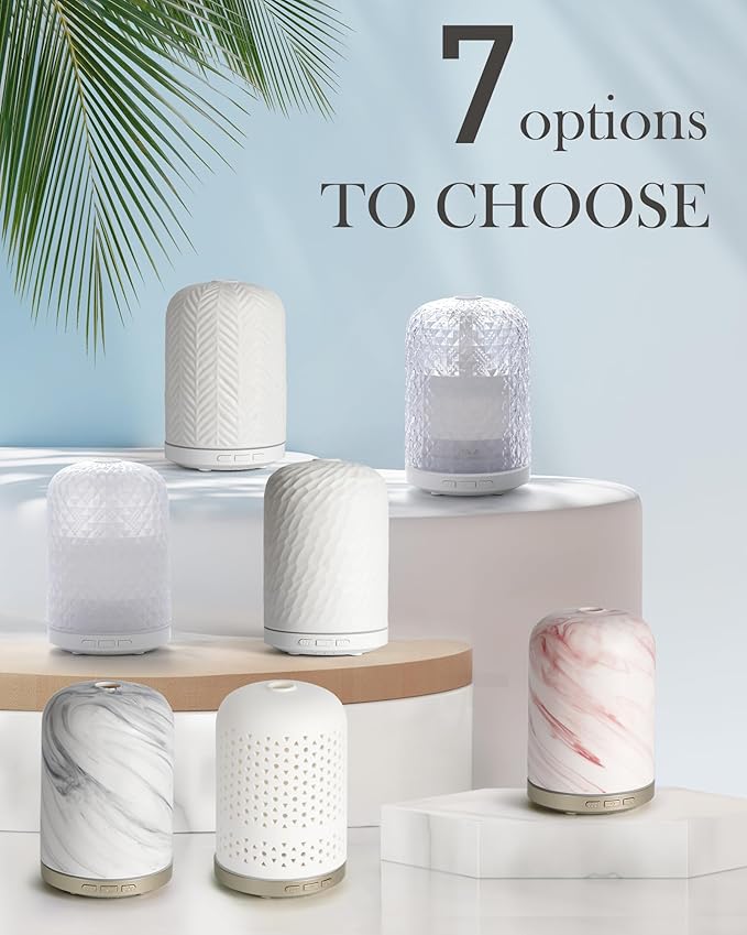 Essential Oil Diffuser – 2.4MHz Ultrasonic Aromatherapy Diffuser, Health Night Light, Timer & Auto Shut-Off, BPA-Free, 120ml Aroma Diffuser for Home, Office, Spa, Yoga, Hotel