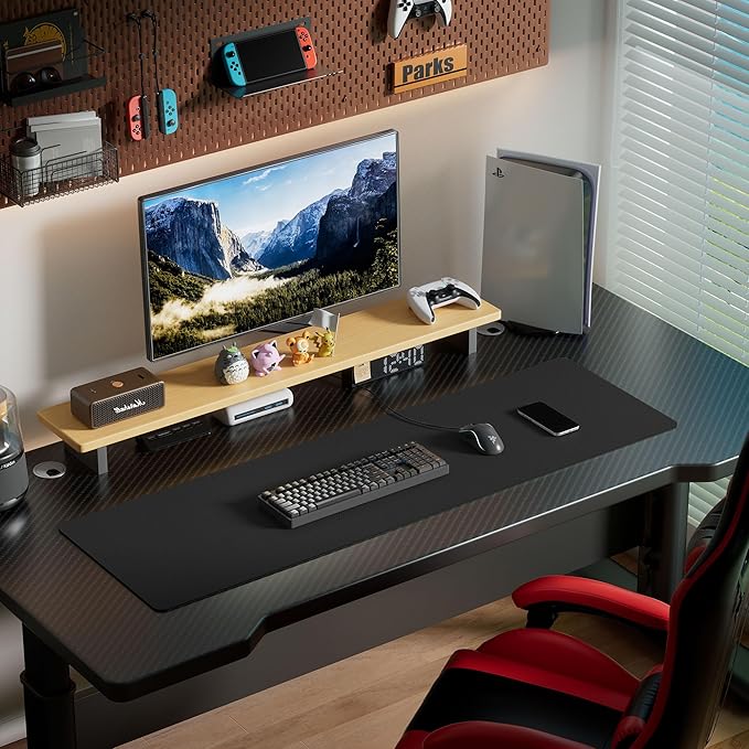 Aothia Leather Desk Pad Protector, Office Desk Mat, Large Mouse Pad, Laptop Desk Pad, Non-Slip PU Leather Desk Blotter, Waterproof Desk Writing Pad for Office and Home (Black, 55" x 17")