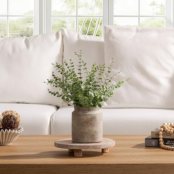 Ceramic Flower Vase 6.5 inch Farmhouse Rustic Vase for Home Decor Handcrafted Pottery Vase Small Terracotta Vases for Dining Table Decor Fireplace Living Room Bathroom Wedding Centerpiece(M-Terra)