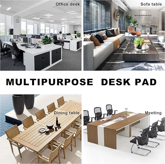 CENNBIE MAX200 78.7" x 39.4" Leather Desk Mat Protector, Extra Large Leather Desk Pad for Full Desk - XXXXXL Super Large Mouse Pad (Black)