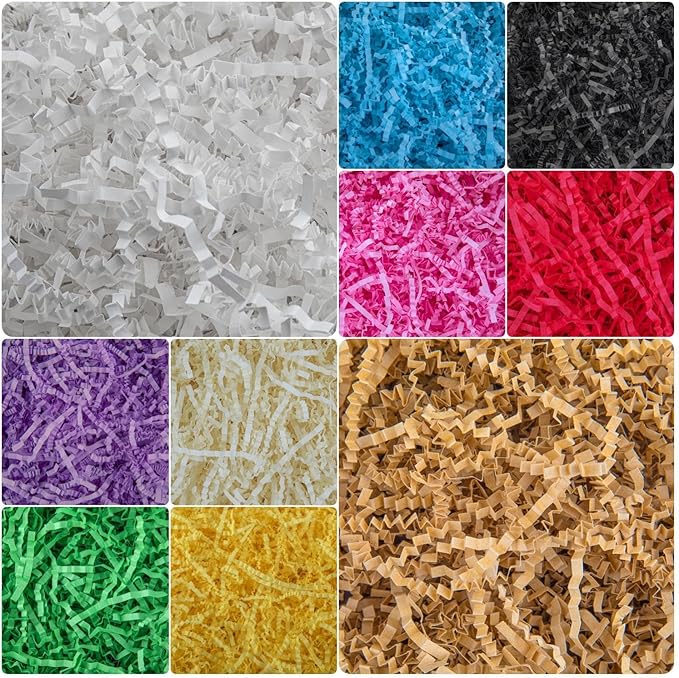 Caleihd Crinkle Cut Paper Grass Cushion Paper Streamer for Christmas Wedding Birthday Bridesmaid Engagement Craft Gift Boxes Bags Filler Decoration 4.5oz Purple