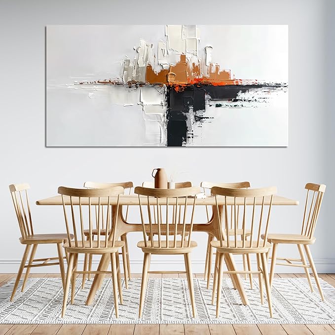 Abstract Large Wall Art Decor Modern Wall Art Pictures for Living Room Abstract Canvas Art Wall Decor Minimalist Black and White Wall Art Prints Artwork for Walls Bedroom Office Home Decor 24" X 48"