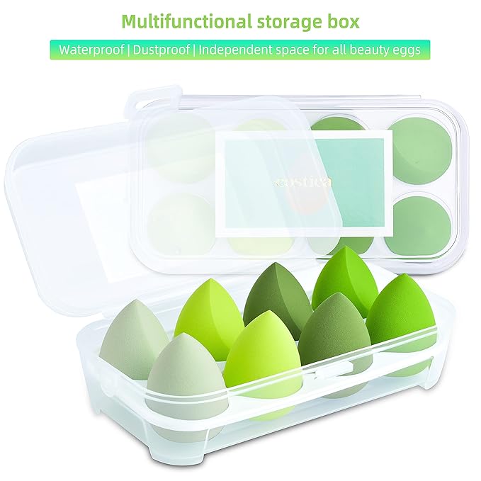 COSTICA Makeup Sponge Set Blender, Beauty Sponge Makeup Blender Flawless for Liquid - Multi Colored 8 pcs Exquisite Packeged