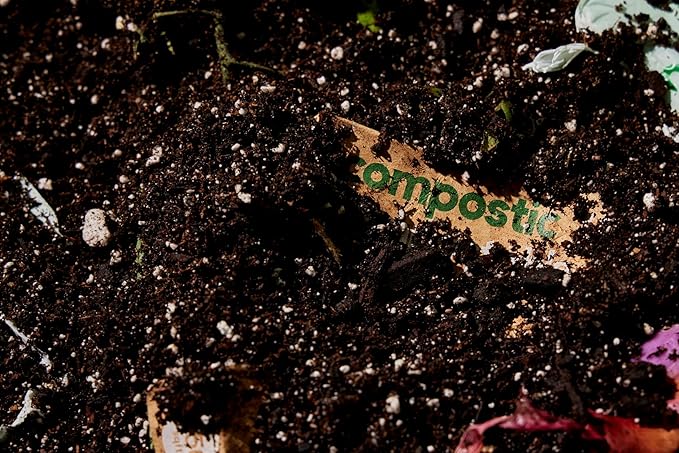 Compostic Home Compostable Trash Bags, 13 Gallon Tall Kitchen Rubbish Bags (23” x 29”), Extra Strong & Quickly Breaks Down, 50 Count