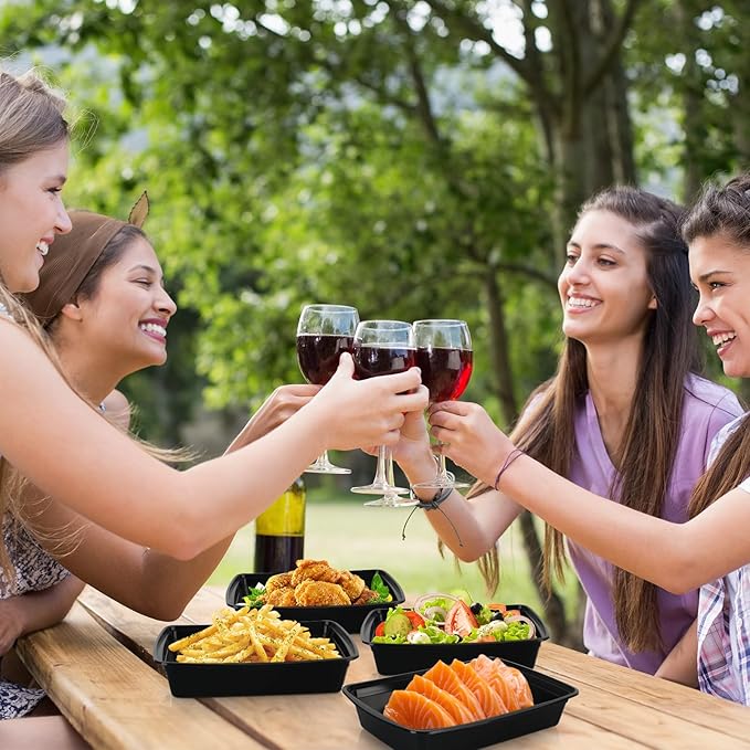 Meal Prep Containers 38oz 50 Pack Plastic To Go Food Containers, Disposable To Go Containers with Lids BPA Free, Microwave/Dishwasher/Freezer Safe