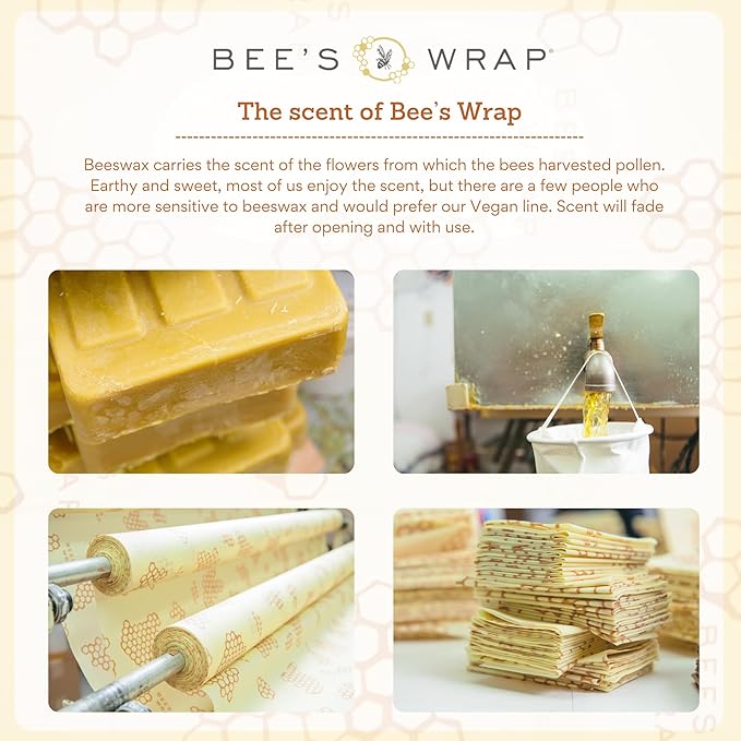 Bee's Wrap Beeswax Wraps for Food - Bread Wrap - Made in USA Reusable Bread Storage Bags - Organic & Eco-Friendly Alternative to Aluminum Foil, Sourdough Bags & Plastic Wrap, Ocean