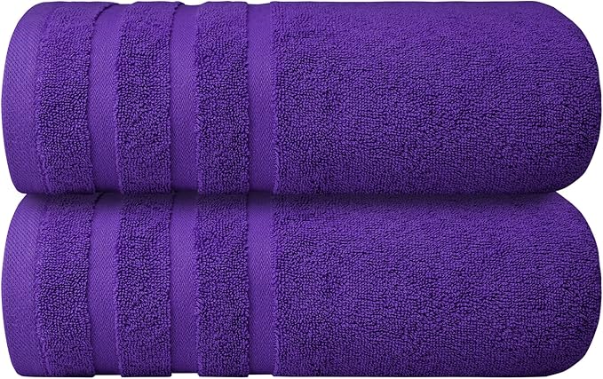 Infinitee Xclusives 100% Cotton Luxury Bath Towels Set of 2 (27x54 Inches) (Profound Purple, Bath Towels - Pack 2)