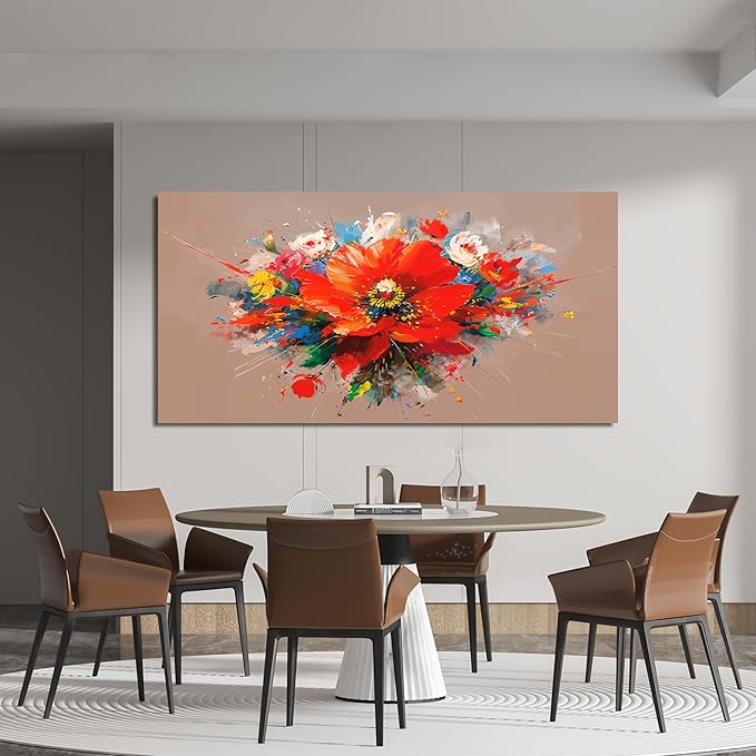Canvas Oversized Wall Art Decor Modern Large Wall Art for Living Room Canvas Art Wall Decor Colorful Botanical Wall Art Prints Flowers Artwork for Walls Bederoom Office Home Decor Aesthetic 29" X 58"