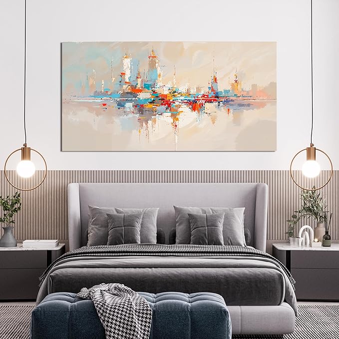 Canvas Wall Art Decor Abstract Wall Art Pictures for Living Room Colorful Abstract Wall Art Prints Abstract Canvas Art Wall Decor Artwork for Walls Wall Decorations Bedroom Home Decor 20" X 40"