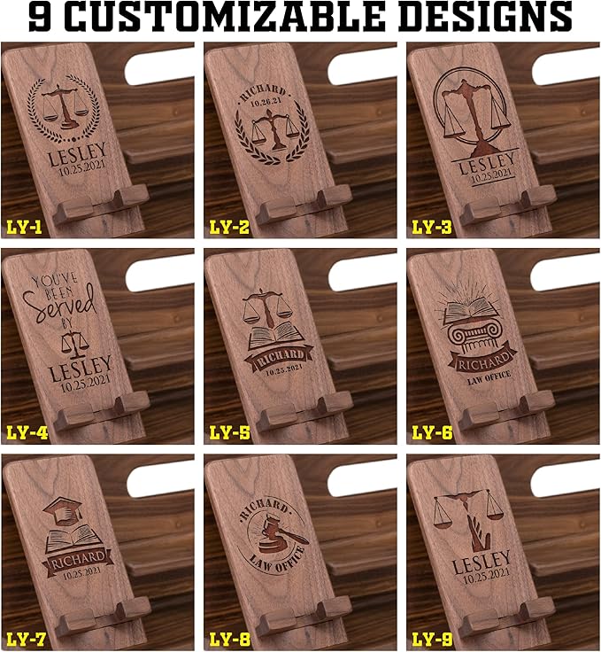 Phone Docking Station For Lawyer - Handmade Unique Nightstand Organizer For Attorney's Accessories - Personalized Gift Ideas for Dad, Grandpa, Husband, Boyfriend on Father's Day, Birthday, Anniversary